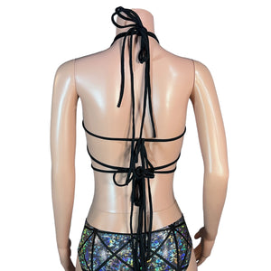 Star Micro String Bikini Top in Oil Slick