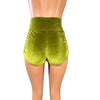 Scrunch Booty Shorts - Ruched Shorts - Olive Green Velvet