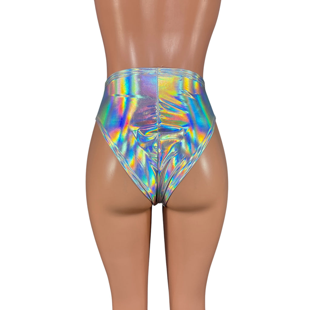 High Thigh Bikini Bottom in Silver Metallic for New Orleans Pussyfooters