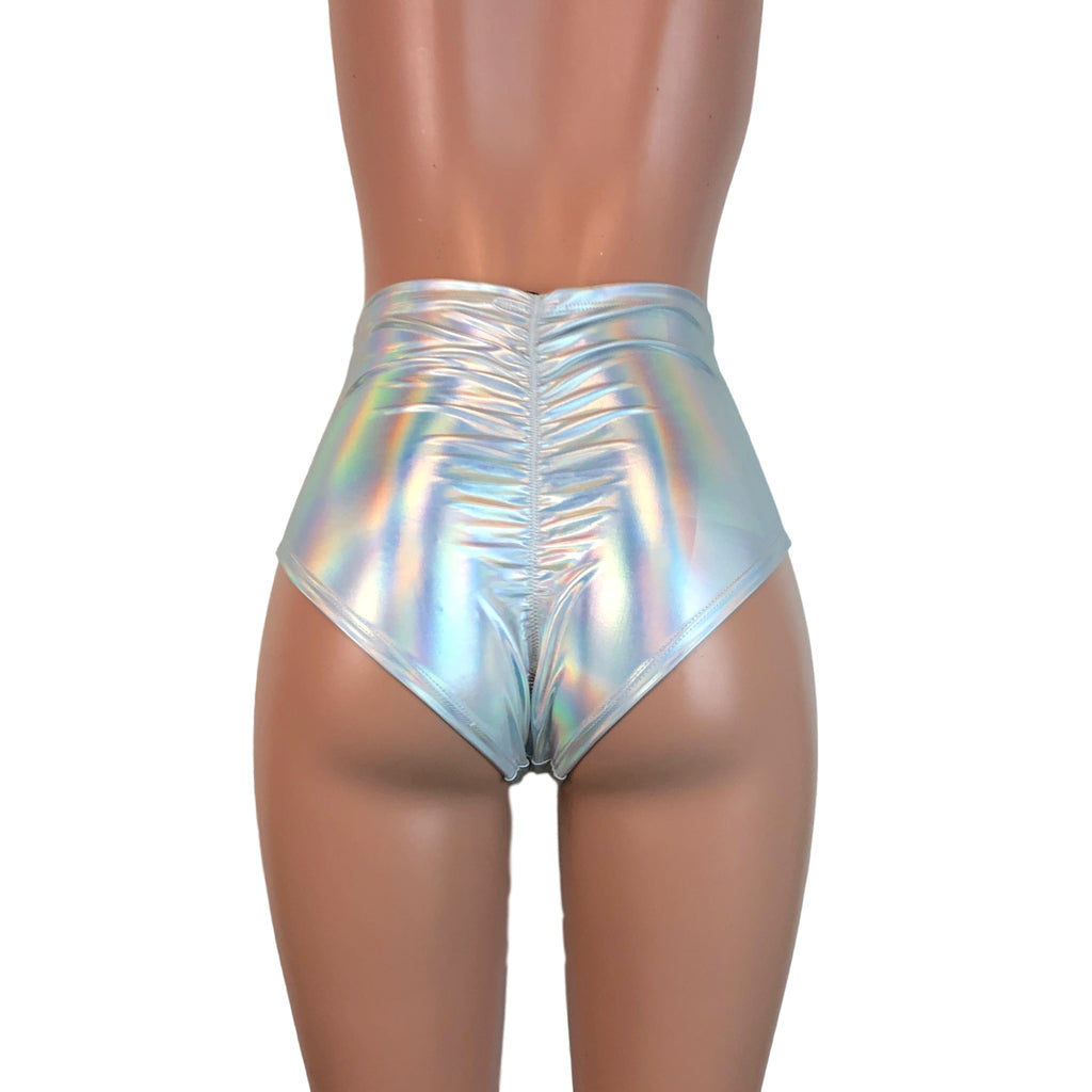 Ruched Bikini Hot Pants in Silver Metallic for New Orleans Pussyfooters