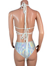 Star Micro String Bikini Top in Opal Holographic