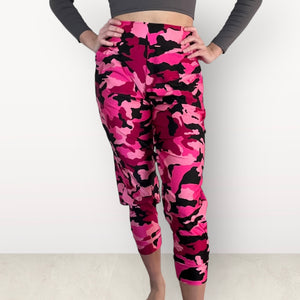 Pink Camo Joggers w/ Pockets - Jogger Pants - Rave Clothing, Festival Pants, Camouflage Pants - Peridot Clothing