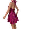 Marilyn Halter Skater fit n flare Dress in Pink & Black Polka Dot Holo