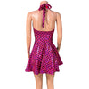 Marilyn Halter Skater fit n flare Dress in Pink & Black Polka Dot Holo