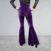 High Waist Bell Bottoms - Purple Velvet