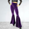 High Waist Bell Bottoms - Purple Velvet