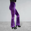 Crossover V-Waist Bootcut Flare Pants - Purple Velvet - Peridot Clothing