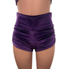 Ruched Booty Shorts - Purple Velvet - Peridot Clothing