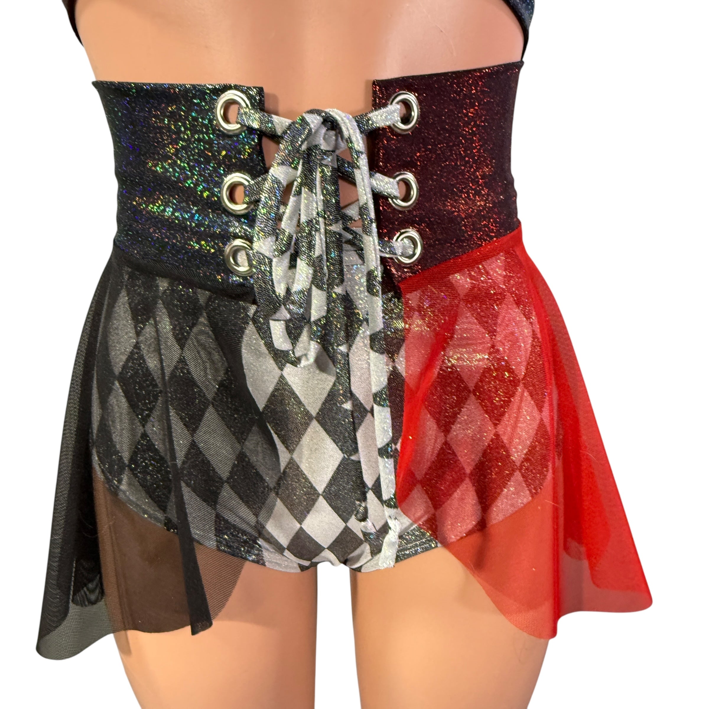 Mesh Lace-Up Skirt - Queen of Hearts Costume - Corset Skirt XLarge Mesh Lace-Up Skirt - Queen of Hearts Costume - Corset Skirt XLarge