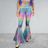 Rainbow Bell Bottoms | Pastel Avatar Ombre Flare Pants High-Waisted - Rave, Festival, EDM, Disco