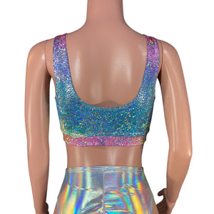 Rainbow Bralette | Holographic Rave Top in Rainbow Avatar