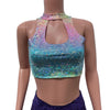 High Neck Cutout Top Keyhole Crop Tank in Rainbow Avatar