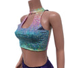 High Neck Cutout Top Keyhole Crop Tank in Rainbow Avatar