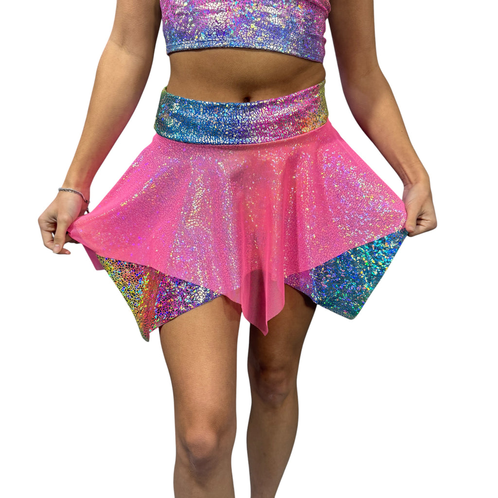 Pixie Skirt for Fairy Costume in Rainbow Avatar and Pink Mesh