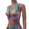 Rainbow Avatar Holographic Ring Crop Top - Peridot Clothing