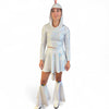 Rainbow Dragon Costume – Holographic Silver with Rainbow Spikes 3-Piece Set