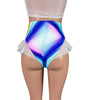 Ruffle Hot Pants High-Waisted Cheeky Bikini in Poly Orb Spandex