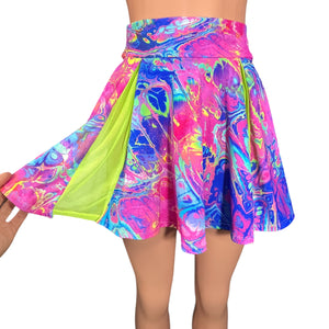 Pleated Skater Skirt - Rainbow Vapor - Peridot Clothing