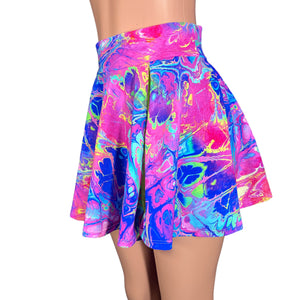 Pleated Skater Skirt - Rainbow Vapor - Peridot Clothing