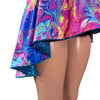 Hi-Lo Flip Skirt in Rainbow Vapor and Silver Shattered Glass