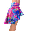 Hi-Lo Flip Skirt in Rainbow Vapor and Silver Shattered Glass