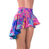 Hi-Lo Flip Skirt in Rainbow Vapor and Silver Shattered Glass