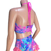 Rainbow Vapor Freedom X-String Rave Bikini Top - Peridot Clothing