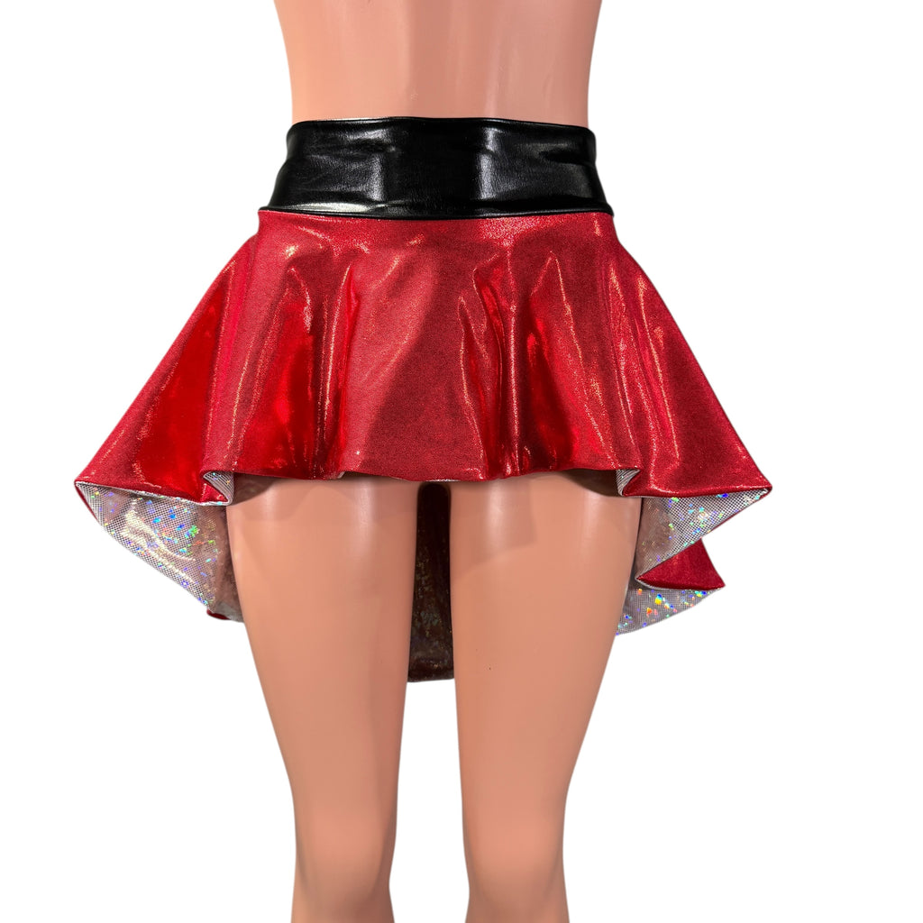 Hi-Lo Flip Skirt Mrs. Santa Clause Christmas Outfit in Red Mystique and Silver Shattered Glass