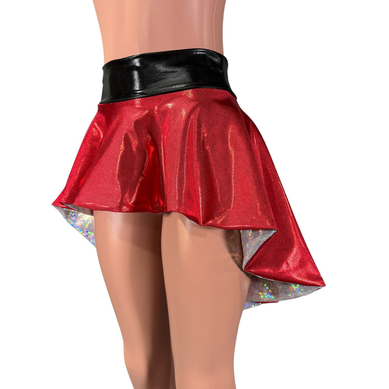 Hi-Lo Flip Skirt Mrs. Santa Clause Christmas Outfit in Red Mystique and Silver Shattered Glass