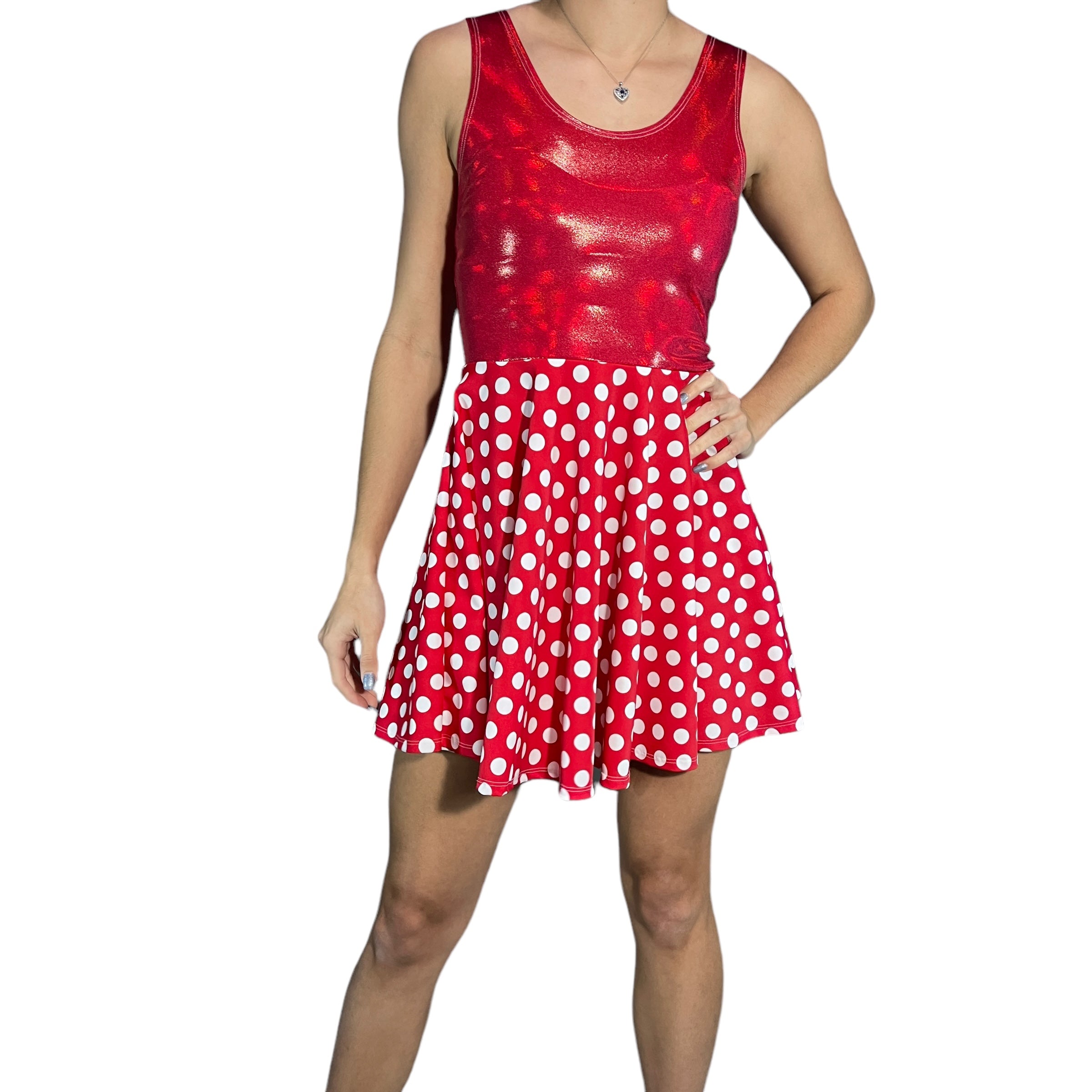 dotted red dress Red Polka Dot A Line Dress