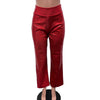 Red Shattered Glass Holographic Straight Leg Pants - Optional Pockets - Peridot Clothing