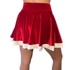 Santa Skater Skirt - Red Velvet w/White Trim - Peridot Clothing