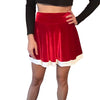 Santa Skater Skirt - Red Velvet w/White Trim - Peridot Clothing