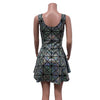 Lace-Up Open-Front Dress - Silver Glass Pane Holographic - Peridot Clothing