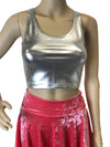 Silver Metallic Spandex Fabric by-the-yard for Pussyfooters