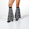 Leg Boot Covers Bells in Glass Pane Shattered Glass in Silver or Gold - Peridot Clothing
