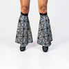 Leg Boot Covers Bells in Glass Pane Shattered Glass in Silver or Gold - Peridot Clothing
