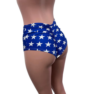 Stars Scrunch Bikini - High Waisted Brazilian Bikini Bottom