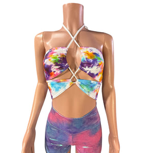 X-String Halter Top in Tie Dye Blitz