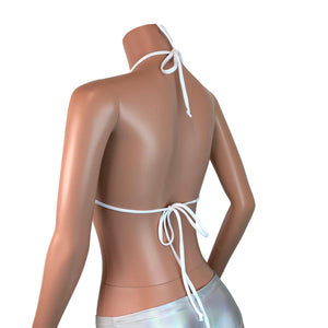 Triangle Bikini Top in Silver Metallic for New Orleans Pussyfooters