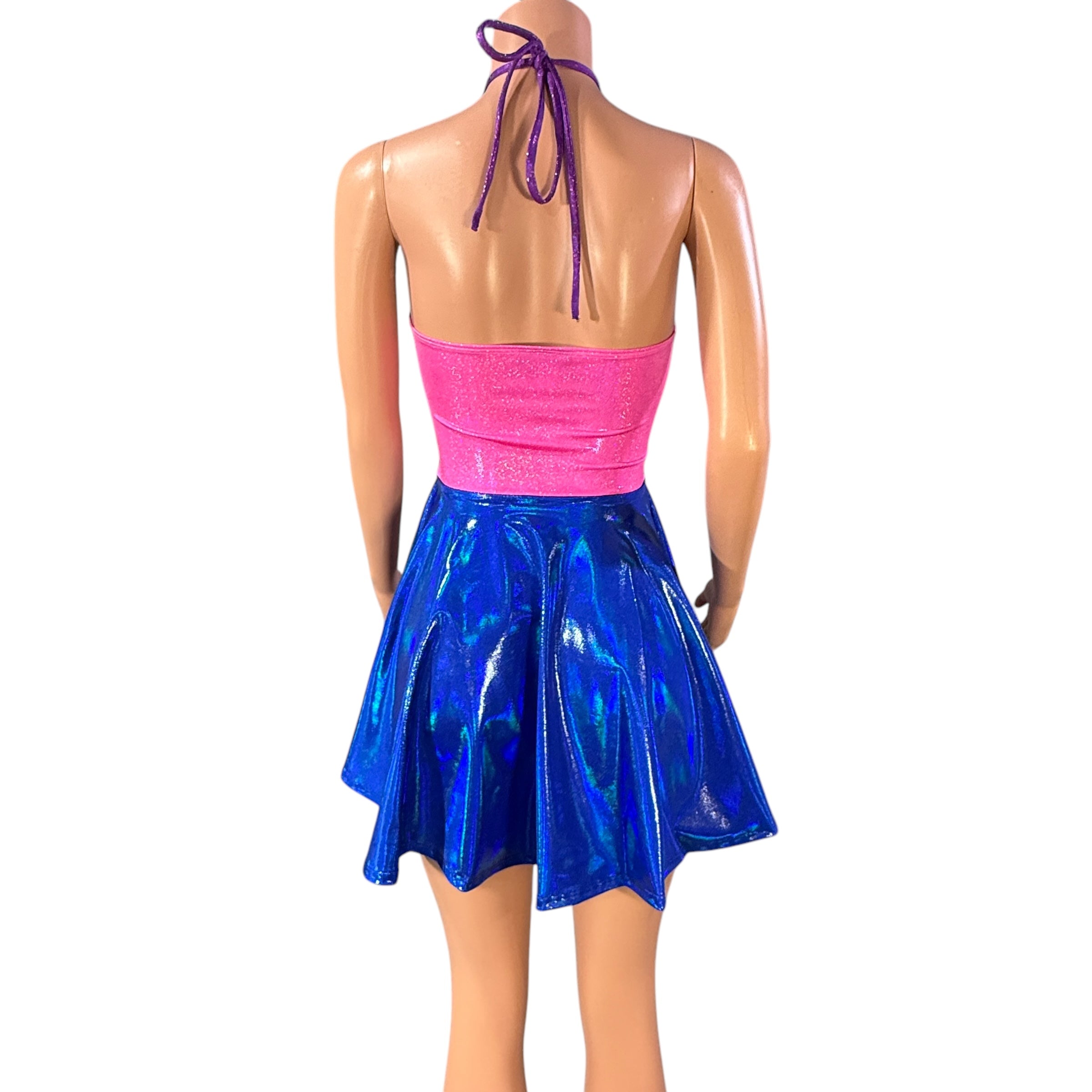 Bisexual Pride Halter Skater fit n flare X-String Dress Small Bisexual Pride Halter Skater fit n flare X-String Dress Small