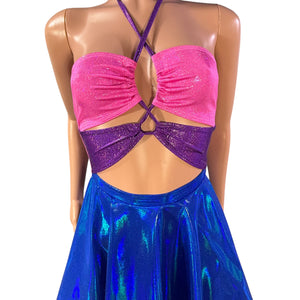 Bisexual Pride Halter Skater fit n flare X-String Dress