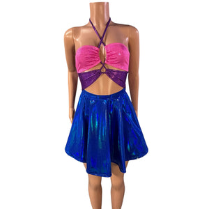 Bisexual Pride Halter Skater fit n flare X-String Dress