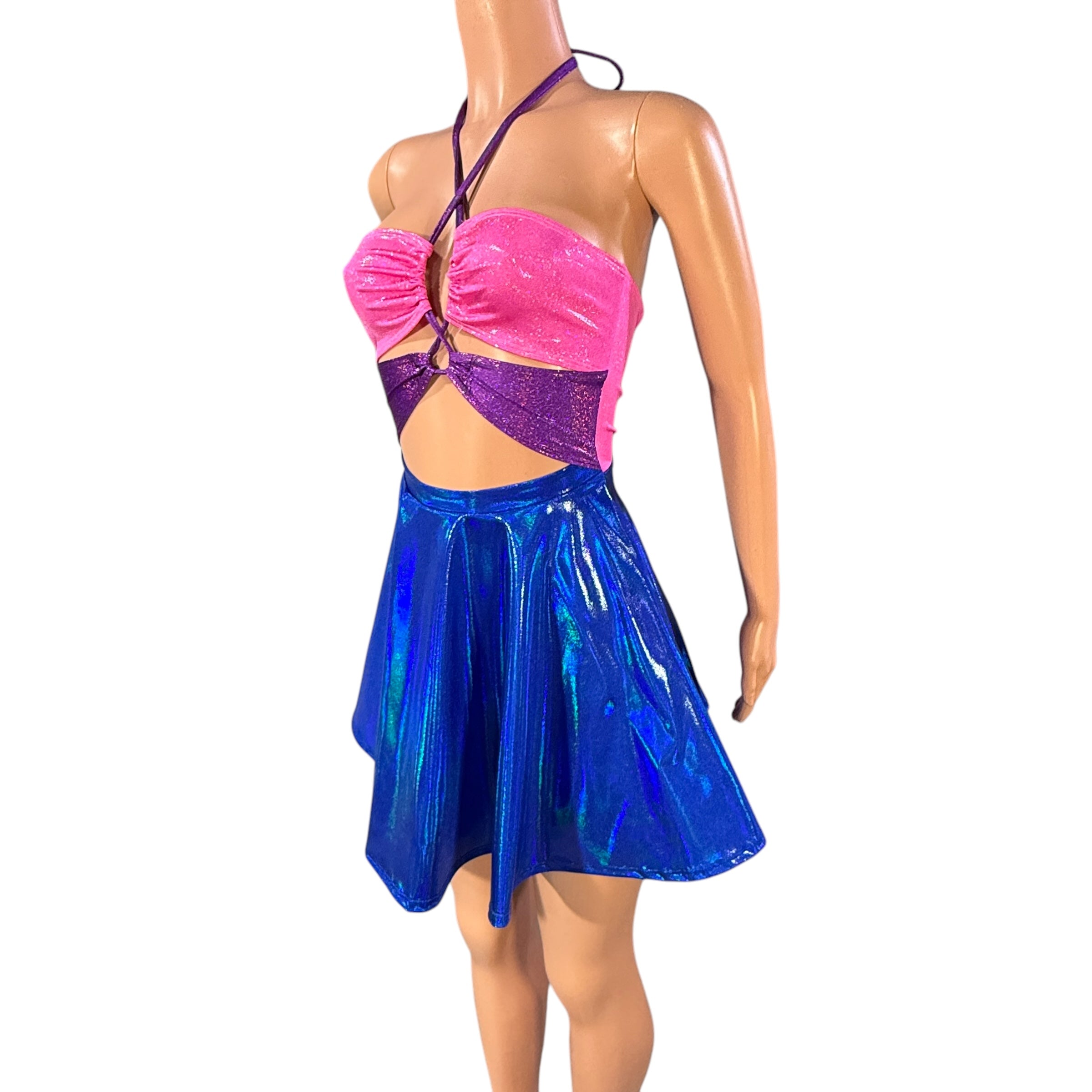 Bisexual Pride Halter Skater fit n flare X-String Dress Small Bisexual Pride Halter Skater fit n flare X-String Dress Small