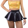 10" Super Mini Black Metallic High Waisted Skater Skirt - Peridot Clothing