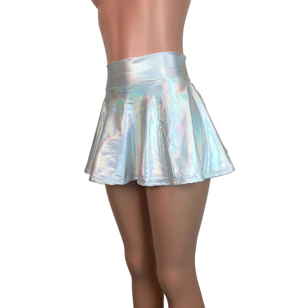 13" Skater Skirt - Opal Holographic Iridescent - Peridot Clothing