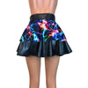 2-Layer Skater Skirt - Black Holo W/ Cosmic Thunder UV Glow - Peridot Clothing