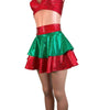 2-Layer Skater Skirt - Elf Holographic Shattered Glass Red and Green - Peridot Clothing