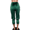 Hunter Green Crushed Velvet Joggers w/ Pockets - Peridot Clothing