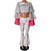 Ruffle Sleeve Bolero Top - Pink Shattered Glass Holographic Tiers - Peridot Clothing